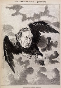Cartoon Louise Michel in een raaf door Luque door Manuel Luque