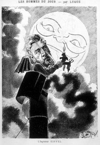 Cartoon van de Eiffeltoren Ingenieur door Luque - De Cartoon van 19/03/1887