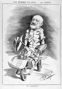 Transformaties van Parijs onder het Tweede Keizerrijk, Haussmann Parijs: Humoristische tekening die Jean Charles Adolphe Alphand (1817-1891), ingenieur, afbeeldt. Hij nam deel aan de renovatie van Parijs onder leiding van Baron Haussmann tussen 1852 en 187