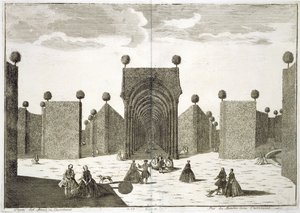 De topiary-tuinen, uit Delights of the Villa Castellazzo, door Domenico Felice Leonardi, gepubliceerd 1743 door Marc