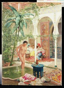 Vrouwen van de Harem bij het Zwembad door Marc Alfred Chataud