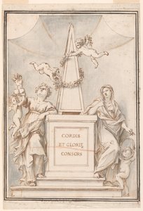 Ontwerp voor een monochroom schilderij, Kerk van Corpus Domini, Bologna, Italië door Marc Antonio Franceschini
