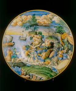 Ontvoering van Elena, plaat toegeschreven aan Marcantonio Raimondi bewaard in het Museo Nazionale del Bargello, Florence door Marcantonio (attr.to) Raimondi