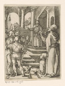 Christus voor Pilatus, Passie van Christus (serietitel) door Marcantonio Raimondi
