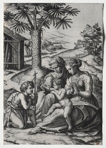 Madonna van de Palmboom door Marcantonio Raimondi