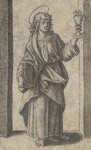 Sint Jan, boek in rechterhand kelk in linkerhand, uit de serie 