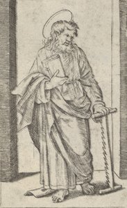 Sint Simon, een zaag in zijn neergelaten linkerhand, uit de serie 