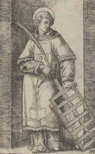 Sint Vincentius, linkerhand rustend op een rooster, uit de serie 