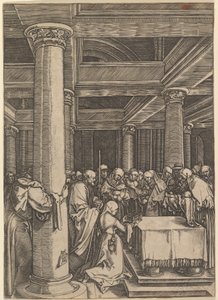 De presentatie van Jezus aan Simeon in de tempel, naar Dürer