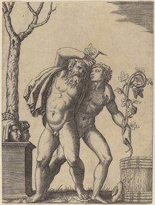 Een Jonge en een Oude Bacchant