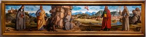 St. Franciscus ontvangt de stigmata tussen St. Clara en Petrus, de zalige Bartolomeo van Breganze, en St. Paulus en Bernardinus