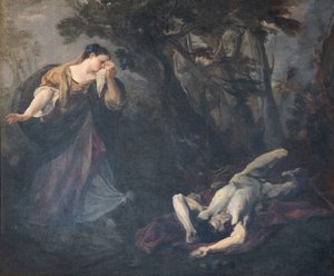 Sint Margaretha van Cortona vindt het lichaam van haar minnaar door Marco Benefial