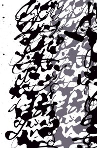 Asemisch schrijven, 2014 (inkt op papier) door Marco Campedelli