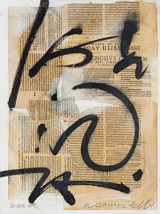 Texto #07, 2020 (collage, gemengde techniek op doek)
