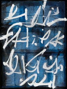 Texto #15, 2020 (collage, gemengde techniek op doek)