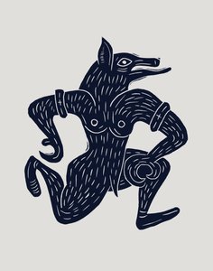 Weerwolf, 2023 (linoleum op papier)