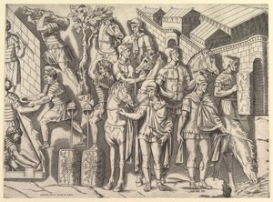 Speculum Romanae Magnificentiae: Romeinse Ruiters, van Trajans Zuil door Marco Dente