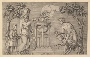 Speculum Romanae Magnificentiae: Het offer van een ram door Marco Dente