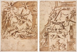 Grootse met een Sater die een Draak Voedt (recto); Grootse met een Springende Centaur (verso)