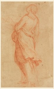 Tekening, Een jonge vrouw (Maria Magdalena onder het kruis), 1550-75