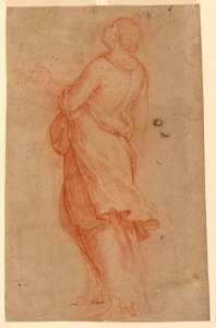 Tekening, Een jonge vrouw (Maria Magdalena onder het kruis), 1550-75