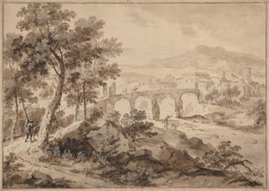 Landschap met Brug door Marco Ricci