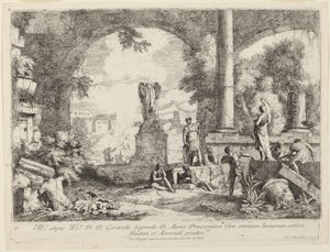 Landschap met Klassieke Ruïnes door Marco Ricci