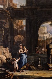 Perspectief met ruïnes en figuren (detail)