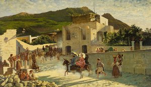 Wandeling naar Capri, ca. 1867 door Marco di Gregorio