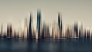 Abstracte weerspiegeling van een stadsgezicht