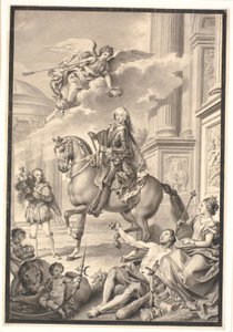 Frederik V wordt gehuldigd door Denemarken en Noorwegen