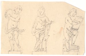Studieblad met drie putti door Marcus Tuscher