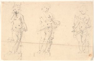 Studieblad met Drie Putti door Marcus Tuscher
