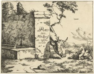 Grazend rund achter muur