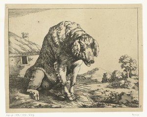 Zeug zittend op achterpoten