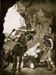 Constantijn II gedood door de Denen, 881 na Chr., illustratie uit 