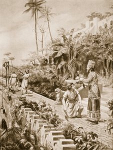De hangende tuinen van Babylon, illustratie uit 
