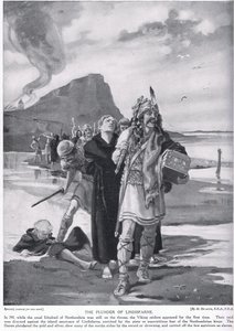 The plunder of Lindisfarne AD793 door Margaret Dovaston