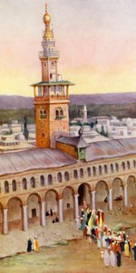 Hof van de Grote Moskee, Damascus door Margaret Thomas