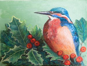 IJsvogel op Bessen, 2022 door Margo Starkey