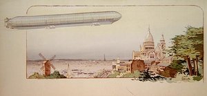 De Spiess Zodiac Luchtschip, uitgegeven door Mabileau, Parijs door Marguerite (fl.1909 14) Montaut