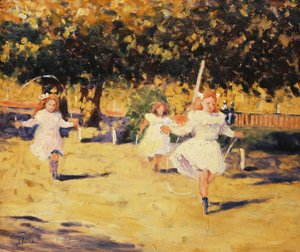 Meisjes touwtjespringen door Marguerite Rousseau