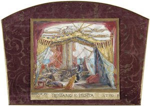 Toneelontwerp voor de opera Tristan en Isolde door R. Wagner door Marià Fortuny