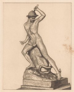 Sculptuur van een herder met een slang door Maria Arnoldina van Hove