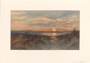 Landschap met zonsondergang door Maria Bilders van Bosse