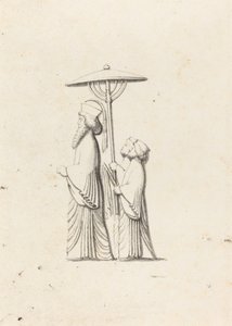 Beeldhouwwerk in Persepolis, uit Le Bruyn