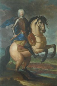 Ruiterportret van Carlo Emanuele III door Maria Giovanna Clementi