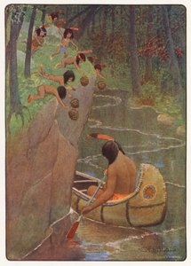 Illustratie voor Hiawatha door Longfellow (kleur litho)
