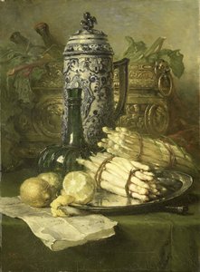 Stilleven met kan van steengoed