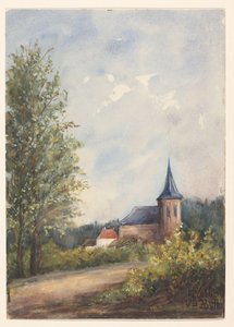Landschap met kerk